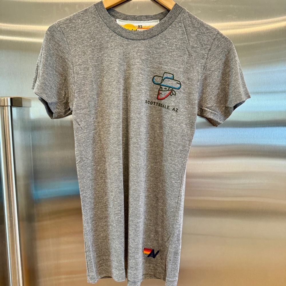 NWT Aviator Nation Dreamy Draw 2023 Festival Tee Shirt UNISEX Grey Heather NEW